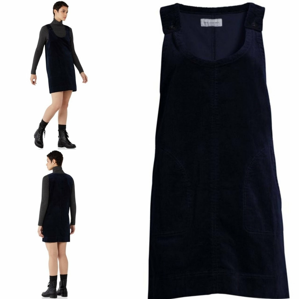 NWT'S Free Assembly Women’s Corduroy Jumper Dress - Dark Navy - XS